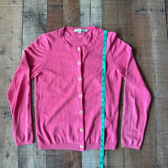 Pink Button-Up Cardigan Sweater Long Sleeve Womens Medium Boden Cotton Blend - Picture 3 of 6